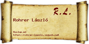 Rohrer László névjegykártya