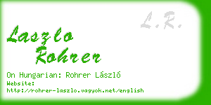 laszlo rohrer business card