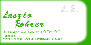 laszlo rohrer business card